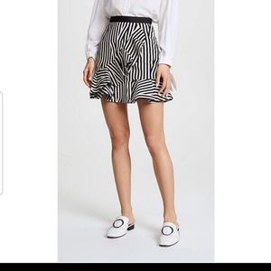 Self Portrait ruffle striped skirt